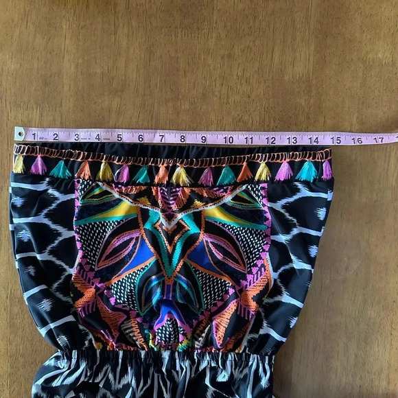 Trina Turk Strapless Jumpsuit INC Black and Multi Color - Picture 4 of 10